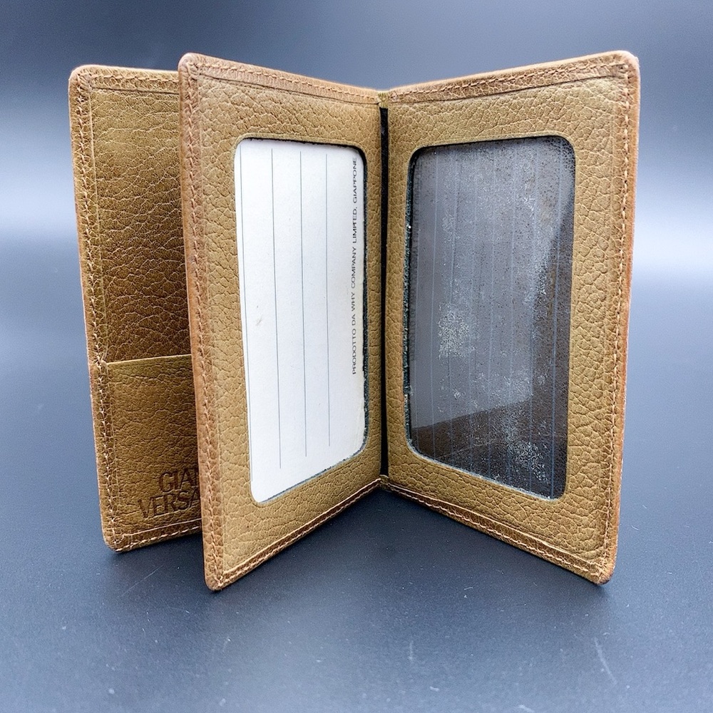 Gianni Versace Bi-fold Leather Card Case Wallet in Tan - Picture 6 of 9